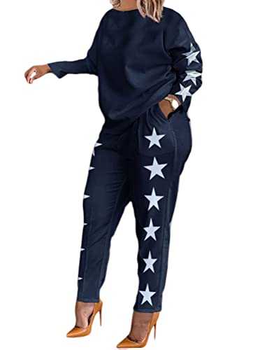 Onsoyours Damen 2 Teilig Freizeitanzug Set Klassischer Retro Drucken Sportanzug Traingsanzug Jogginganzug Lange Ärmel Top Lange Hose F Marine M Onsoyours Damen 2 Teilig Freizeitanzug Set Klassischer Retro Drucken Sportanzug Traingsanzug Jogginganzug Lange Ärmel Top Lange Hose F Marine M von Onsoyours