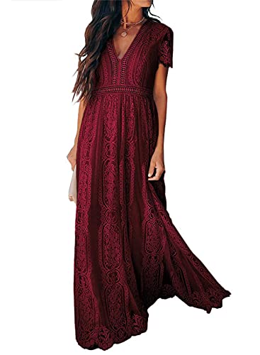 Onsoyours Damen A-Linie Abendkleider V-Ausschnitt Romantisches Kurze Ärmel Elegant Partykleid Lang Brautjungfernkleider A Weinrot M Onsoyours Damen A-Linie Abendkleider V-Ausschnitt Romantisches Kurze Ärmel Elegant Partykleid Lang Brautjungfernkleider A Weinrot M von Onsoyours
