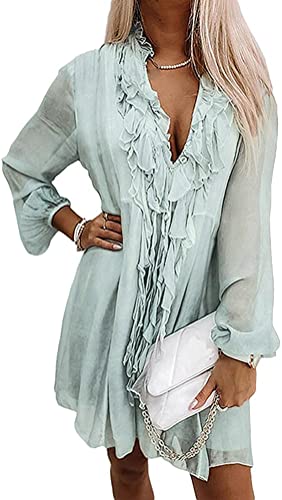 Onsoyours Damen Ärmellos V-Ausschnitt Retro Sommer Spitzen Strandkleid Maxi Kleider Boho Lang Lose Sommerkleid Elegant Casual A-Linie Kleid C Grau XL von Onsoyours