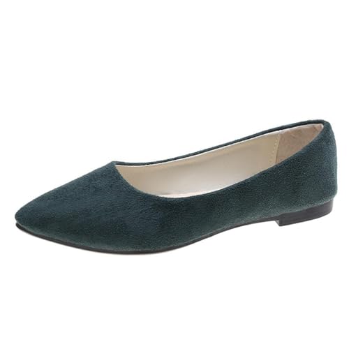 Onsoyours Damen Ballerina Basic Bequeme Slip Ons Flach Schuhe Weiches Bequeme A Dunkelgrün 41 EU von Onsoyours