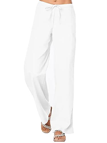 Onsoyours Damen Baumwolle Leinenhose Bequem Einfarbig Loose Fit Freizeithose Leicht High Waist mit Gummizug Strandhose Beiläufig Weich Haremshose Z1 Weiß M Onsoyours Damen Baumwolle Leinenhose Bequem Einfarbig Loose Fit Freizeithose Leicht High Waist mit Gummizug Strandhose Beiläufig Weich Haremshose Z1 Weiß M von Onsoyours