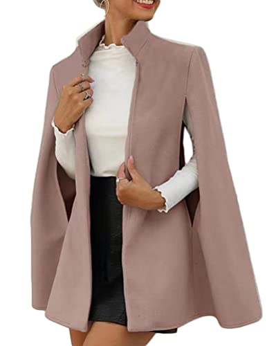 Onsoyours Damen Cape Blazer Split Ärmel Vorne Offen Solide Jacke Workwear Mantel Jacken Anzug Slim Cocktail Blazers Rosa S von Onsoyours