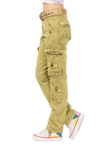 Onsoyours Damen Cargo Hose Cargohose Casual Freizeit Sports Hose Outdoorhose Arbeitshose Mit Multi Pockets Khaki XXX-Large Onsoyours Damen Cargo Hose Cargohose Casual Freizeit Sports Hose Outdoorhose Arbeitshose Mit Multi Pockets Khaki XXX-Large von Onsoyours