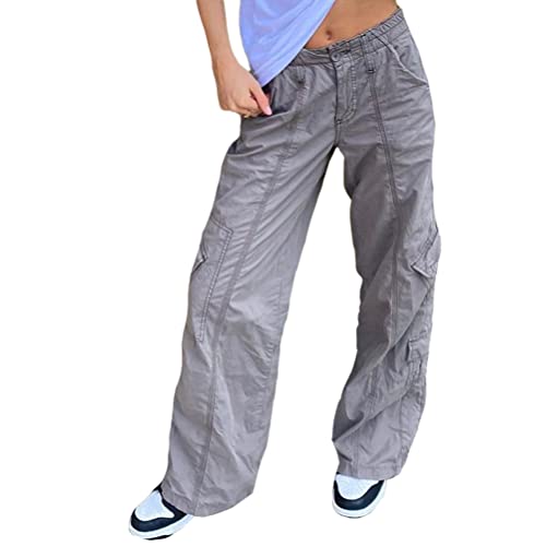 Onsoyours Damen Cargohose Hosen Weite Beinhosen Freizeithose Sporthose Schlaghose Jeanshose Outdoorhose Arbeitshose 1 Grau L von Onsoyours