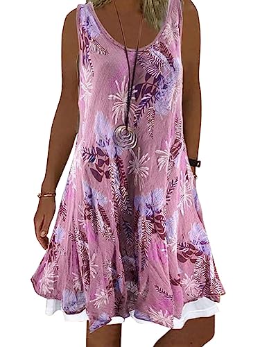 Onsoyours Damen Chiffon Boho Kleid Mit Gürtel Sommerkleid Partykleid Elegant V-Ausschnitt Maxikleid Blumenkleid Abendkleid Rüschen Strandkleid Cocktailkleid H Rot 38 von Onsoyours