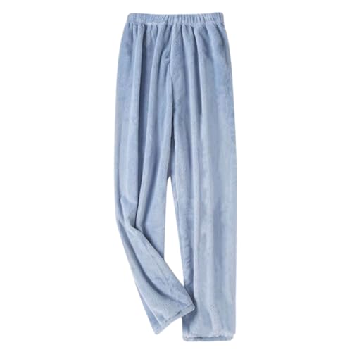 Onsoyours Damen Frauen Fleece Plüsch Dicke Schlafanzughose Kuschelige Pants Print Schlafhose Flauschige Sport Hosen Warme Weiche Home Jogginghose Yogahose Z1 Blau Einheitsgröße von Onsoyours