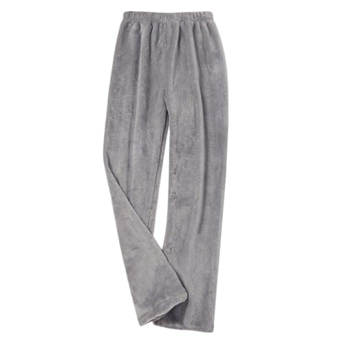 Onsoyours Damen Frauen Fleece Plüsch Dicke Schlafanzughose Kuschelige Pants Print Schlafhose Flauschige Sport Hosen Warme Weiche Home Jogginghose Yogahose Z1 Grau Einheitsgröße von Onsoyours