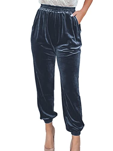 Onsoyours Damen Freizeithose Samthose Warme Flare Hose Velours Jogginghose Casual Traininghose Sporthose Yogahose Schlafhose Sweatpant Dicke Haushose Winter Christmas A Grau S von Onsoyours