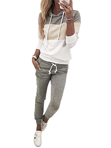 Onsoyours Damen Frühling Freizeitanzug Sportanzug Jogginganzug Trainingsanzug 2 Teiliges Langarm Hosenanzug Hooded Loose Fit Tracksuit A Aprikose L von Onsoyours