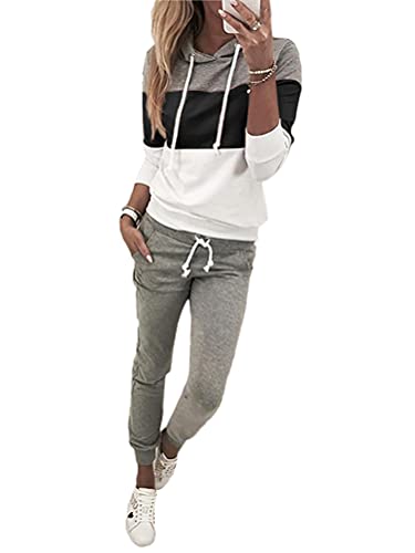 Onsoyours Damen Frühling Freizeitanzug Sportanzug Jogginganzug Trainingsanzug 2 Teiliges Langarm Hosenanzug Hooded Loose Fit Tracksuit A Schwarz L von Onsoyours