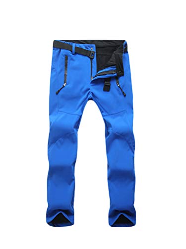 Onsoyours Damen Herren Outdoorhose Wanderhose wasserdichte Softshellhose Winddicht Warm Fleece Gefüttert Herbst Winter Trekkinghose Funktionshose Damen B Blau XXL von Onsoyours