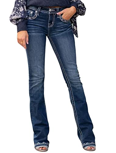 Onsoyours Damen High Waist Cargo Jeans Gerade Breites Bein Baggy Denim Hosen Y2k Vintage Jeanshosen Cargohose Freizeithose 90er Streetwear N Dunkelblau XS von Onsoyours