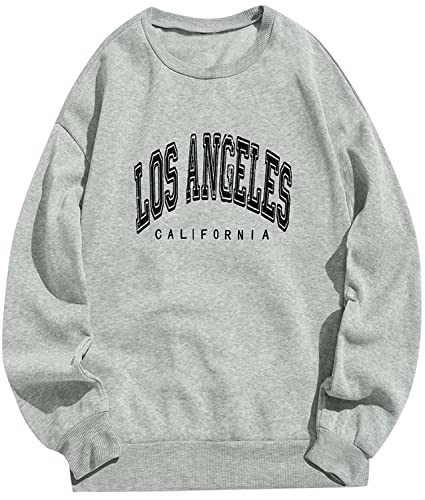 Onsoyours Damen Hoodie Langarm Pullover Grosse Grössen Hip Hop Pullover Tops Rundhals Sweatshirt Grau XXL Onsoyours Damen Hoodie Langarm Pullover Grosse Grössen Hip Hop Pullover Tops Rundhals Sweatshirt Grau XXL von Onsoyours