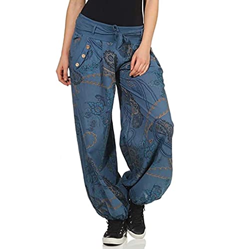 Onsoyours Damen Hosen Lang Bedrucken Pumphose Haremshose Sommerhose Yogahose Aladinhose Baggy Harem Stil Mit Elastischen Bund Blau L Onsoyours Damen Hosen Lang Bedrucken Pumphose Haremshose Sommerhose Yogahose Aladinhose Baggy Harem Stil Mit Elastischen Bund Blau L von Onsoyours
