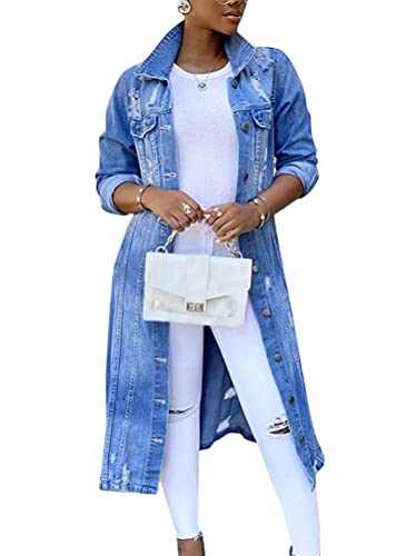 Onsoyours Damen Jeans Denim Jacke Blouson Übergangsjacke Denim Mantel Outwear Trenchcoat Frühling Lange Cut Out OversizeJacke Jacken A Blau M Onsoyours Damen Jeans Denim Jacke Blouson Übergangsjacke Denim Mantel Outwear Trenchcoat Frühling Lange Cut Out OversizeJacke Jacken A Blau M von Onsoyours