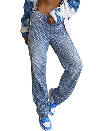 Onsoyours Damen Jeans Hose mit hoher Taille Y2K Style Harajuku E-Girl Streetwear Hose Casual Pants Bein Vintage Flare Denim Hose C Blau S Onsoyours Damen Jeans Hose mit hoher Taille Y2K Style Harajuku E-Girl Streetwear Hose Casual Pants Bein Vintage Flare Denim Hose C Blau S von Onsoyours