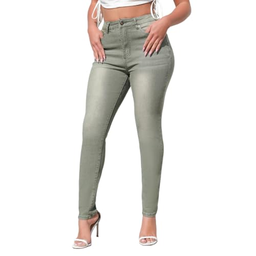 Onsoyours Damen Jeans Jeanshose Damen Skinny High Waist Jeggings Leggings Stretch Hosen Taschen Jeans C Grün XXL Onsoyours Damen Jeans Jeanshose Damen Skinny High Waist Jeggings Leggings Stretch Hosen Taschen Jeans C Grün XXL von Onsoyours