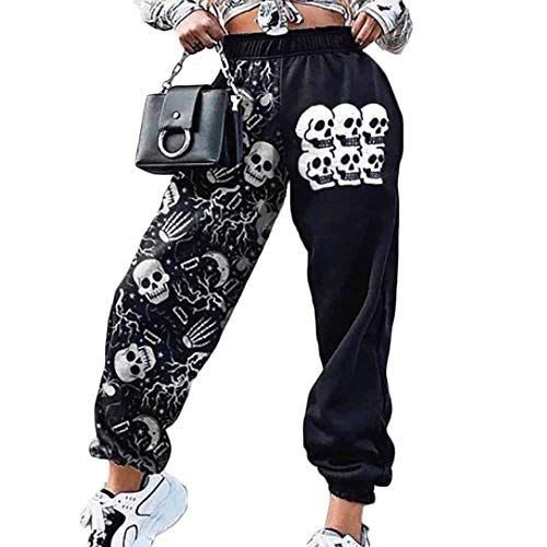 Onsoyours Damen Jogginghose Loose Fit Farbblock Sporthose Sweatpants Elastischer Bund Freizeithose Lang Yoga Hosen Laufhosen Hohe Taille Trainingshose Mit Taschen 4 Schwarz L von Onsoyours