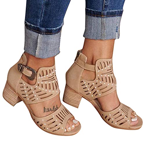 Onsoyours Damen Keilabsatz Sandalen Frauen Sommer Offene Schuhe Faux Leder Plattform Flip Flops Freizeit Sommerschuhe B Khaki 38 EU von Onsoyours