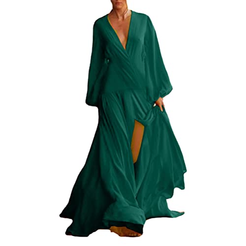 Onsoyours Damen Kleider Strandkleid Boho Tunika Sommerkleid V-Ausschnitt Blumenkleid Lose A-Linie 3/4-Arm Tunika Mini Kleider B Grün XL Onsoyours Damen Kleider Strandkleid Boho Tunika Sommerkleid V-Ausschnitt Blumenkleid Lose A-Linie 3/4-Arm Tunika Mini Kleider B Grün XL von Onsoyours