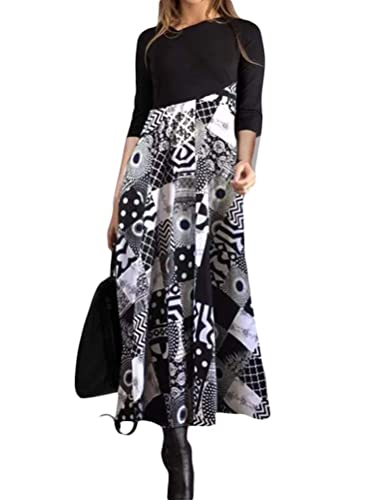 Onsoyours Damen Langarm Loose Plain Plus Size Maxikleider Lässige Langkleid Maxikleider Kleid Mittelalter Maxikleid Langarm Boho Kleider Mit Taschen D Mehrfarbig 04 L von Onsoyours