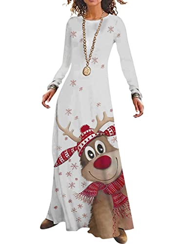 Onsoyours Damen Langarm Loose Plus Size Maxikleider Lässige Langkleider Weihnachten Kleid Tunika Weihnachtsdruck Kleid Rundhals Langarm Maxikleid Weihnachtskleid Weihnachten 04 XXL Onsoyours Damen Langarm Loose Plus Size Maxikleider Lässige Langkleider Weihnachten Kleid Tunika Weihnachtsdruck Kleid Rundhals Langarm Maxikleid Weihnachtskleid Weihnachten 04 XXL von Onsoyours