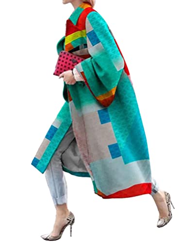 Onsoyours Damen Langer Mantel Mode Herbst Frühling Jacke Winddichter Mantel Brief Druck Casual Übergangsmantel Freizeit Outwear Herbstjacke G13 L von Onsoyours