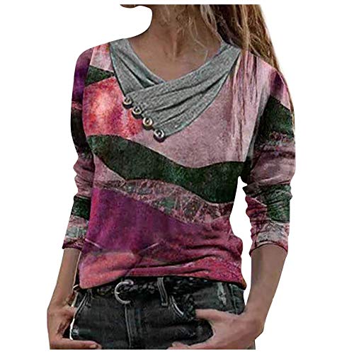 Onsoyours Damen Löwenzahn Sweatshirt Langarmshirt Pusteblume Drucken Pullover Herbst Winter Bluse Tops Oberteile B Violett L von Onsoyours