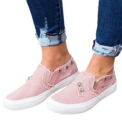 Onsoyours Damen Low Cut Sneaker Canvas Flache Schuhe Beiläufige Schuhe Sommer Frühling Turnschuhe Plattform Freizeitschuhe B Rosa 39 EU von Onsoyours