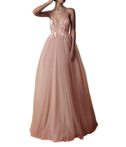 Onsoyours Damen Maxi Kleider Lang Abendkleid Festlich Cocktail Herbstkleider Elegant Hochzeitkleid Rosa L von Onsoyours