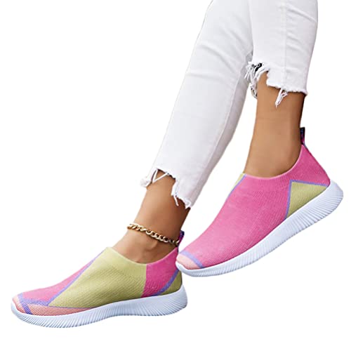 Onsoyours Damen Mesh Schuhe Turnschuhe Bequem Hallenschuhe Flach Sneaker Outdoor Laufschuhe Freizeitschuhe Joggingschuhe Sportschuhe Sommer Frühling A Rose 39 EU von Onsoyours