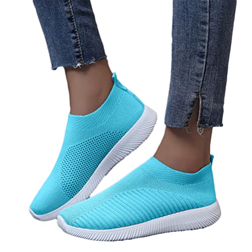 Onsoyours Damen Mesh Slip On Sneakers Walking Outdoor Gym Bequem Leichte Atmungsaktiv Freizeitschuhe Sportschuhe A Blau 41 EU von Onsoyours