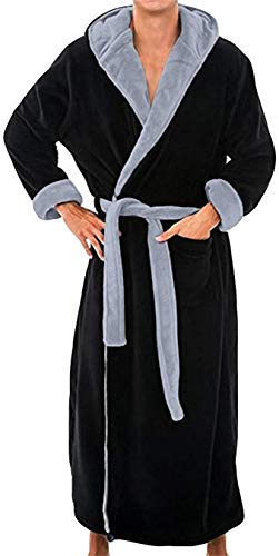 Onsoyours Damen Morgenmantel Shaggy weichen Mädchen Fleece Kimono Kleider Robe Bademantel Loungewear - Ribbon Wrapped D Schwarz 5XL von Onsoyours