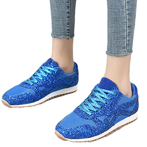 Onsoyours Damen Pailletten Mesh Sneakers Casual Strass Plat Sneakers Wanderschuhe Sportschuhe Laufschuhe Schuhe Freizeitschuhe Turnschuhe A Juwel Blau 38 EU von Onsoyours
