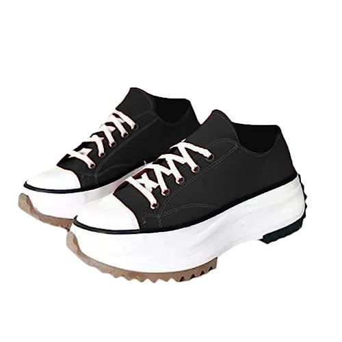 Onsoyours Damen Plateau Schuhe Canvas Sneaker Schuhe für Sport Freizeit Turnschuhe Sportschuhe Laufschuhe Atmungsaktive Mesh Freizeitschuhe Frühling Herbst Y Schwarz 35 EU von Onsoyours