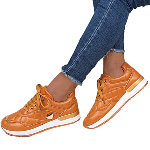 Onsoyours Damen Plateau Sneakers mit Leopardenmuster Casual Sneakers Wanderschuhe Sportschuhe Laufschuhe Schuhe Freizeitschuhe Walkingschuhe B Gelb 38 EU von Onsoyours