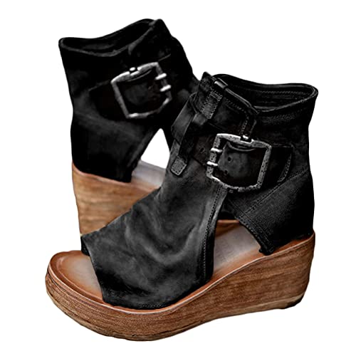 Onsoyours Damen Plateau Wedge Heel Sandal Römersandalen Frauen Peeptoe Sandalen Plateauschuhe Strandsandalen Elegant Schwarz 40 EU Onsoyours Damen Plateau Wedge Heel Sandal Römersandalen Frauen Peeptoe Sandalen Plateauschuhe Strandsandalen Elegant Schwarz 40 EU von Onsoyours