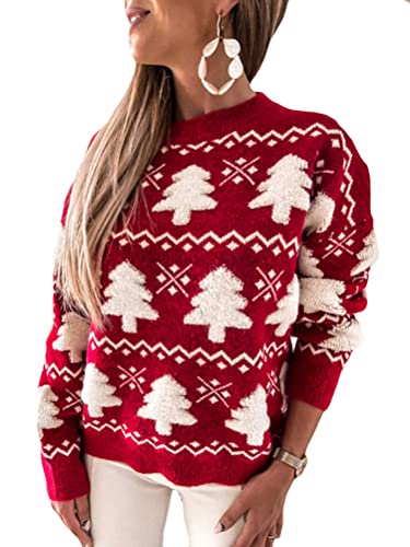 Onsoyours Damen Pullover Weihnachtspulli Pullover Strickpulli Rundhals Familie Rentier und Schnee Langarm Christmas Sweatshirt Vintage Pulli Weihnachtspullover C Rot M Onsoyours Damen Pullover Weihnachtspulli Pullover Strickpulli Rundhals Familie Rentier und Schnee Langarm Christmas Sweatshirt Vintage Pulli Weihnachtspullover C Rot M von Onsoyours