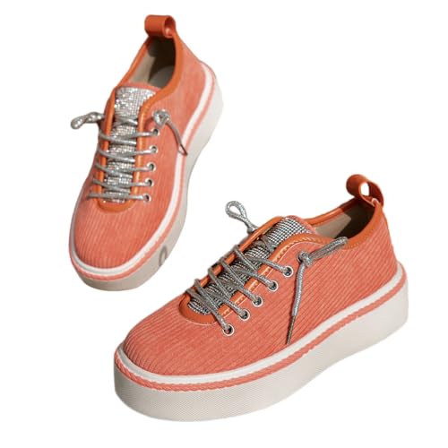 Onsoyours Damen Retro Sneaker Flach Runde Zehe Turnschuhe Canvas Schuhe Strass Lässige Halbschuhe Wanderschuhe Sportschuhe Freizeitschuh Wildleder Derby Schuhe C Orange 41 EU Onsoyours Damen Retro Sneaker Flach Runde Zehe Turnschuhe Canvas Schuhe Strass Lässige Halbschuhe Wanderschuhe Sportschuhe Freizeitschuh Wildleder Derby Schuhe C Orange 41 EU von Onsoyours