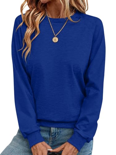 Onsoyours Damen Rundhals Pullover Frühling Langarm Sweatshirt Casual Basic Oberteile Tops A Dunkelblau XXL Onsoyours Damen Rundhals Pullover Frühling Langarm Sweatshirt Casual Basic Oberteile Tops A Dunkelblau XXL von Onsoyours