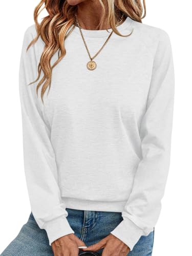 Onsoyours Damen Rundhals Pullover Frühling Langarm Sweatshirt Casual Basic Oberteile Tops A Weiß L Onsoyours Damen Rundhals Pullover Frühling Langarm Sweatshirt Casual Basic Oberteile Tops A Weiß L von Onsoyours