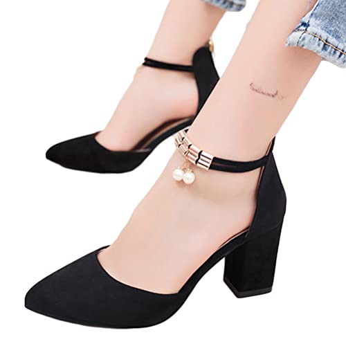 Onsoyours Damen Sandalen Mit Absatz Elegant Riemchensandalen Spitze Pumps Slip On Sommerschuhe High Heel Sandaletten Elegante Freizeitschuhe Party Freizeit Abendschuhe C Schwarz 35 EU von Onsoyours