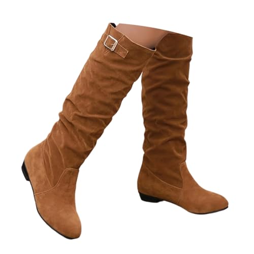 Onsoyours Damen Schlupfstiefel Warm Gefüttert mit Blockabsatz I Gelb 42 EU von Onsoyours