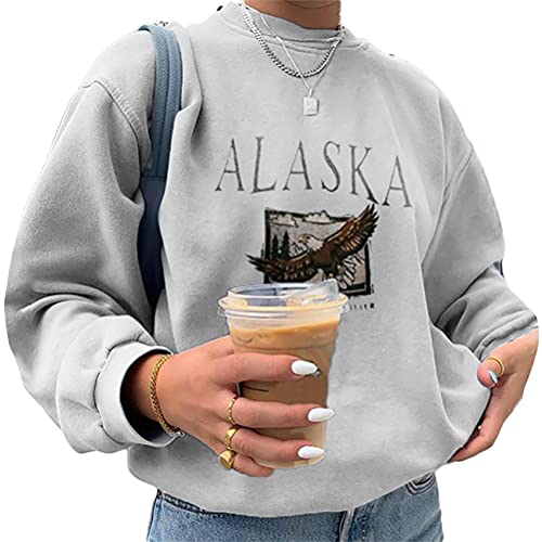 Onsoyours Damen Schmetterling Pulli Sweatshirts Hoodie Sport Langarm Kapuzenpullover Mode Bequem Casual Pulli Mit Kordel Und Taschen T Grau XS von Onsoyours