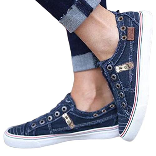 Onsoyours Damen Schuhe Lace Up Trainers Sommer Sportschuhe Canvas Sneaker Freizeitschuhe Einzelschuhe Walkingschuhe Flache Stoffschuhe Wanderschuhe B Blau 39 EU von Onsoyours