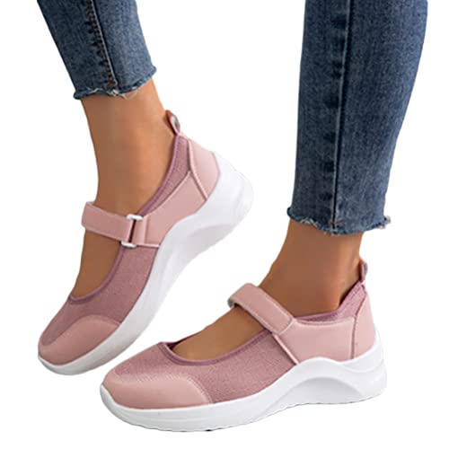 Onsoyours Damen Schuhe Mesh Plateau Freizeitschuhe Walkingschuhe Sommer Turnschuhe Runde Zehen Schuhe Sneaker Outdoor Beiläufige Atmungsaktive Sandalen B Rosa 37 EU von Onsoyours