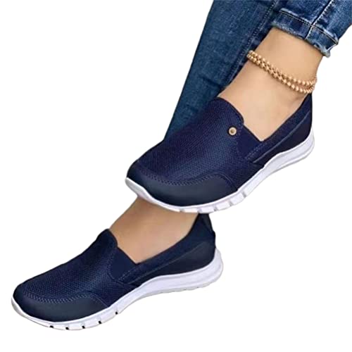 Onsoyours Damen Schuhe Mesh Plateau Freizeitschuhe Walkingschuhe Sommer Turnschuhe Runde Zehen Schuhe Sneaker Outdoor Beiläufige Atmungsaktive Sandalen C Blau 42 EU von Onsoyours