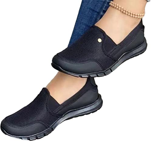 Onsoyours Damen Schuhe Mesh Plateau Freizeitschuhe Walkingschuhe Sommer Turnschuhe Runde Zehen Schuhe Sneaker Outdoor Beiläufige Atmungsaktive Sandalen C Schwarz 38 EU von Onsoyours