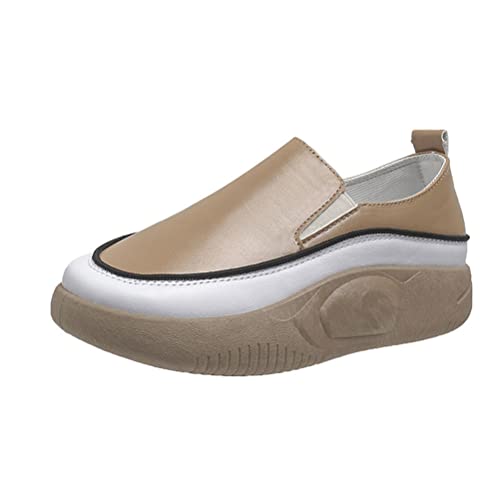 Onsoyours Damen Schuhe Schaukelschuhe Slip On Plattform Einfarbig Casual Sportschuhe Freizeitschuhe Plateau Sneakers Laufschuhe A Khaki 40 EU von Onsoyours