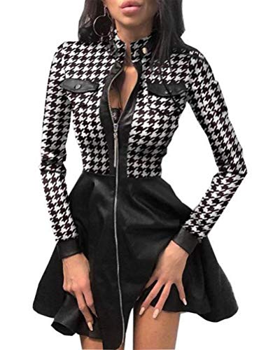 Onsoyours Damen Sexy Perspektive Mesh Wickelkleid Schwarz Bodycon Kleid Abend Party Cocktailkleid Pullover Kleid Mode Minikleid Elegante Winterkleid B Weiß 2XL von Onsoyours